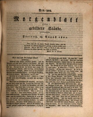 Morgenblatt für gebildete Stände Freitag 23. August 1822