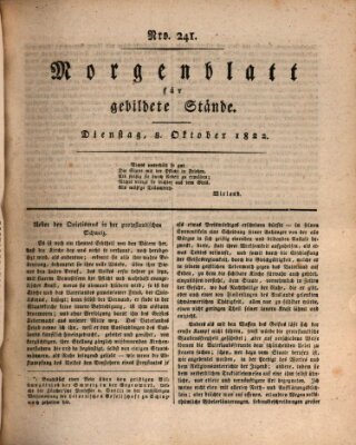 Morgenblatt für gebildete Stände Dienstag 8. Oktober 1822