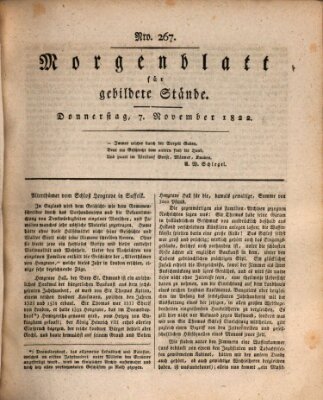 Morgenblatt für gebildete Stände Donnerstag 7. November 1822