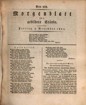 Morgenblatt für gebildete Stände Freitag 8. November 1822