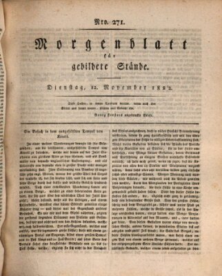 Morgenblatt für gebildete Stände Dienstag 12. November 1822