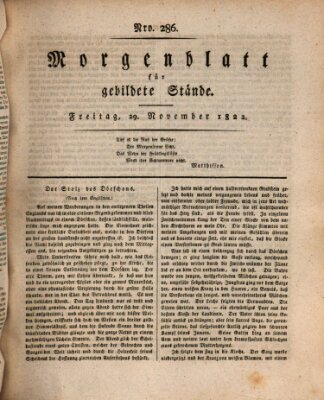 Morgenblatt für gebildete Stände Freitag 29. November 1822