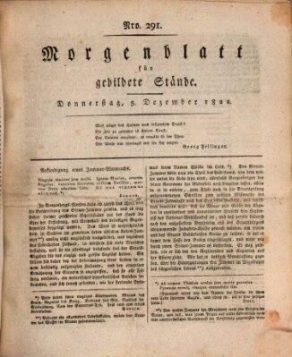 Morgenblatt für gebildete Stände Donnerstag 5. Dezember 1822