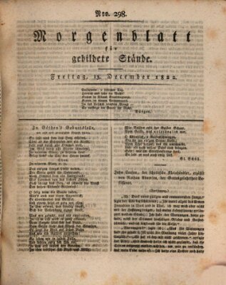 Morgenblatt für gebildete Stände Freitag 13. Dezember 1822