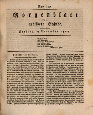 Morgenblatt für gebildete Stände Freitag 27. Dezember 1822