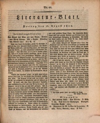 Morgenblatt für gebildete Stände Freitag 16. August 1822