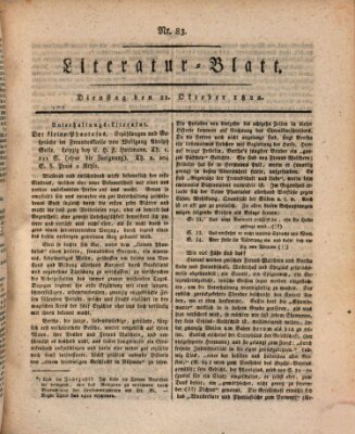 Morgenblatt für gebildete Stände Dienstag 22. Oktober 1822