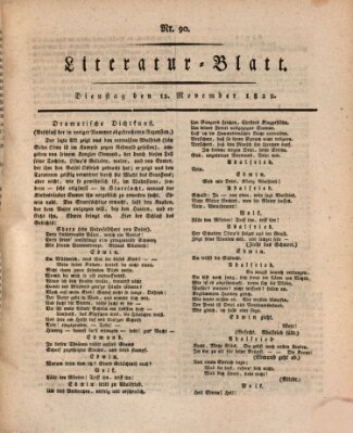 Morgenblatt für gebildete Stände Dienstag 12. November 1822