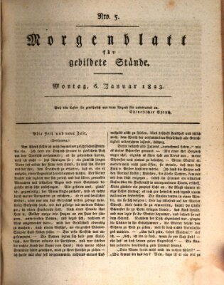 Morgenblatt für gebildete Stände Montag 6. Januar 1823