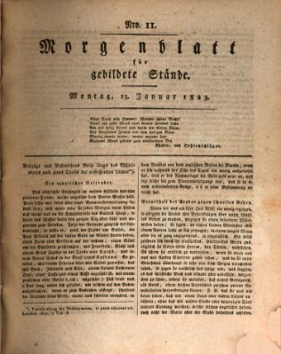 Morgenblatt für gebildete Stände Montag 13. Januar 1823