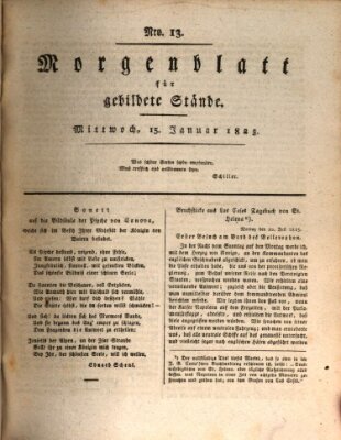 Morgenblatt für gebildete Stände Mittwoch 15. Januar 1823