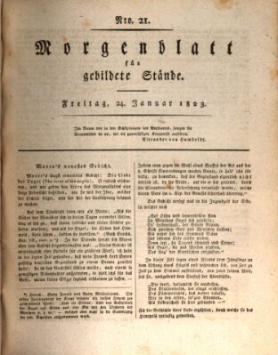 Morgenblatt für gebildete Stände Freitag 24. Januar 1823