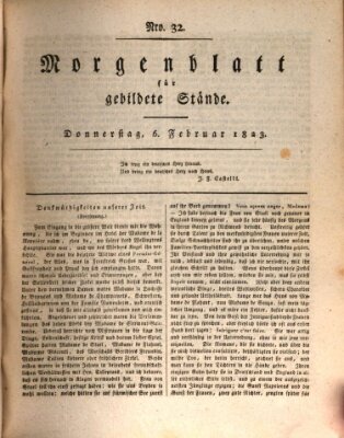 Morgenblatt für gebildete Stände Donnerstag 6. Februar 1823