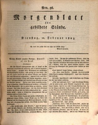 Morgenblatt für gebildete Stände Dienstag 11. Februar 1823