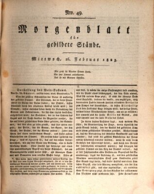 Morgenblatt für gebildete Stände Mittwoch 26. Februar 1823