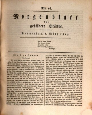 Morgenblatt für gebildete Stände Donnerstag 6. März 1823