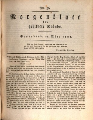 Morgenblatt für gebildete Stände Samstag 29. März 1823