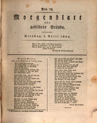 Morgenblatt für gebildete Stände Dienstag 1. April 1823