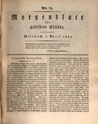 Morgenblatt für gebildete Stände Mittwoch 2. April 1823