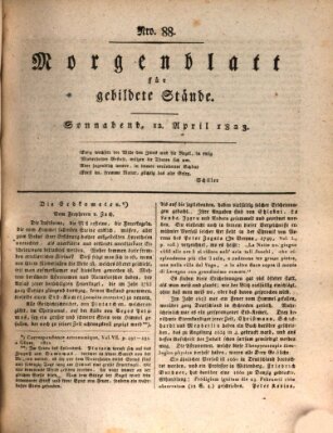 Morgenblatt für gebildete Stände Samstag 12. April 1823