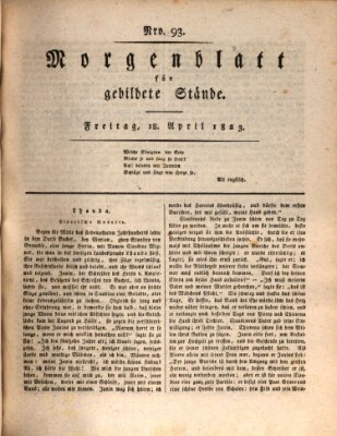 Morgenblatt für gebildete Stände Freitag 18. April 1823