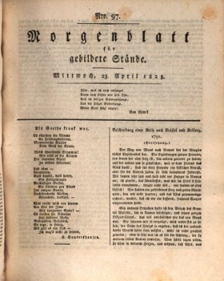 Morgenblatt für gebildete Stände Mittwoch 23. April 1823