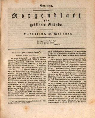 Morgenblatt für gebildete Stände Samstag 31. Mai 1823