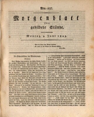 Morgenblatt für gebildete Stände Montag 9. Juni 1823