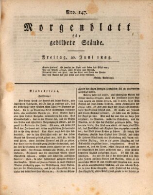 Morgenblatt für gebildete Stände Freitag 20. Juni 1823