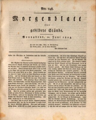 Morgenblatt für gebildete Stände Samstag 21. Juni 1823