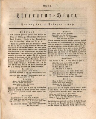 Morgenblatt für gebildete Stände Freitag 21. Februar 1823