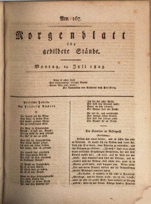 Morgenblatt für gebildete Stände Montag 14. Juli 1823