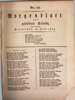 Morgenblatt für gebildete Stände Donnerstag 31. Juli 1823