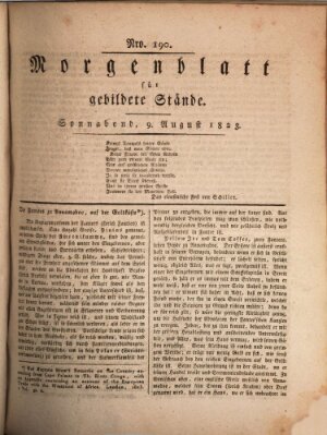 Morgenblatt für gebildete Stände Samstag 9. August 1823