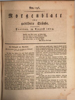 Morgenblatt für gebildete Stände Freitag 15. August 1823