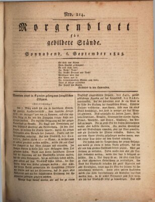 Morgenblatt für gebildete Stände Samstag 6. September 1823