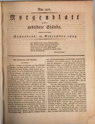 Morgenblatt für gebildete Stände Samstag 20. September 1823