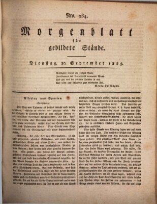 Morgenblatt für gebildete Stände Dienstag 30. September 1823