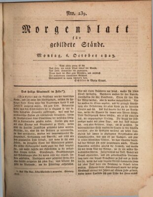 Morgenblatt für gebildete Stände Montag 6. Oktober 1823