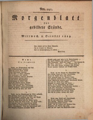 Morgenblatt für gebildete Stände Mittwoch 8. Oktober 1823