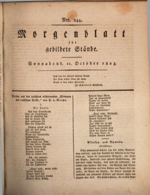 Morgenblatt für gebildete Stände Samstag 11. Oktober 1823