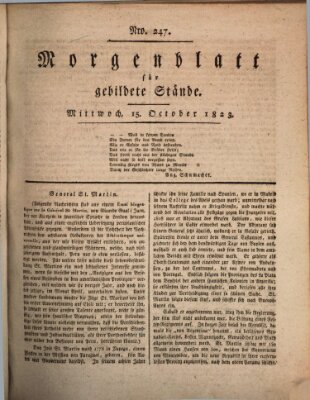 Morgenblatt für gebildete Stände Mittwoch 15. Oktober 1823