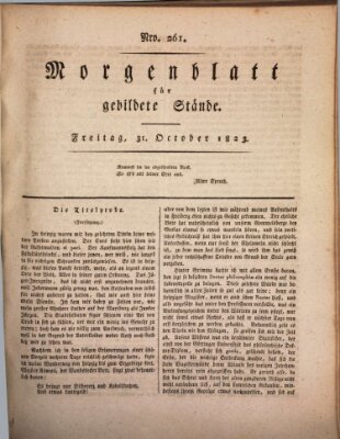 Morgenblatt für gebildete Stände Freitag 31. Oktober 1823