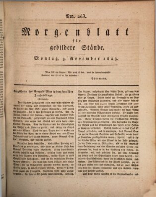 Morgenblatt für gebildete Stände Montag 3. November 1823