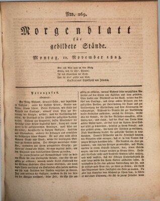 Morgenblatt für gebildete Stände Montag 10. November 1823