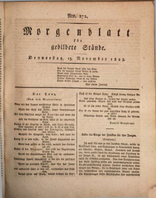 Morgenblatt für gebildete Stände Donnerstag 13. November 1823