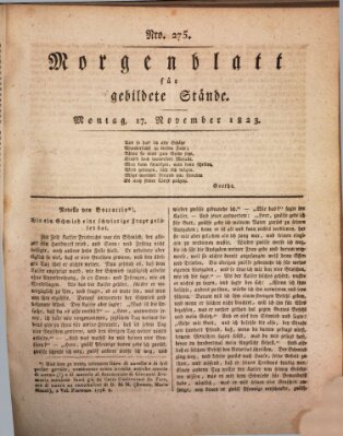 Morgenblatt für gebildete Stände Montag 17. November 1823