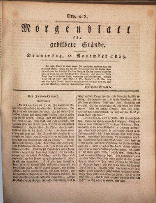 Morgenblatt für gebildete Stände Donnerstag 20. November 1823