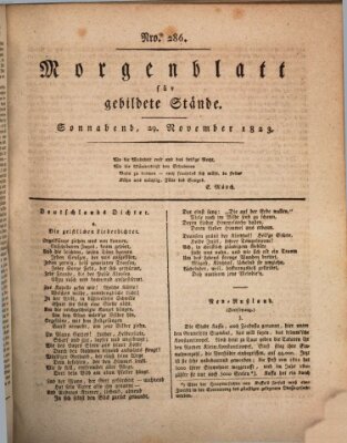 Morgenblatt für gebildete Stände Samstag 29. November 1823