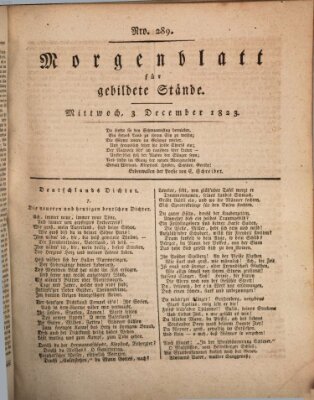 Morgenblatt für gebildete Stände Mittwoch 3. Dezember 1823